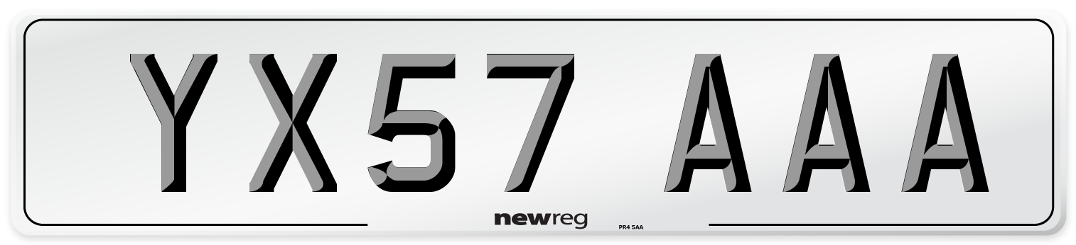 YX57 AAA Number Plate from New Reg